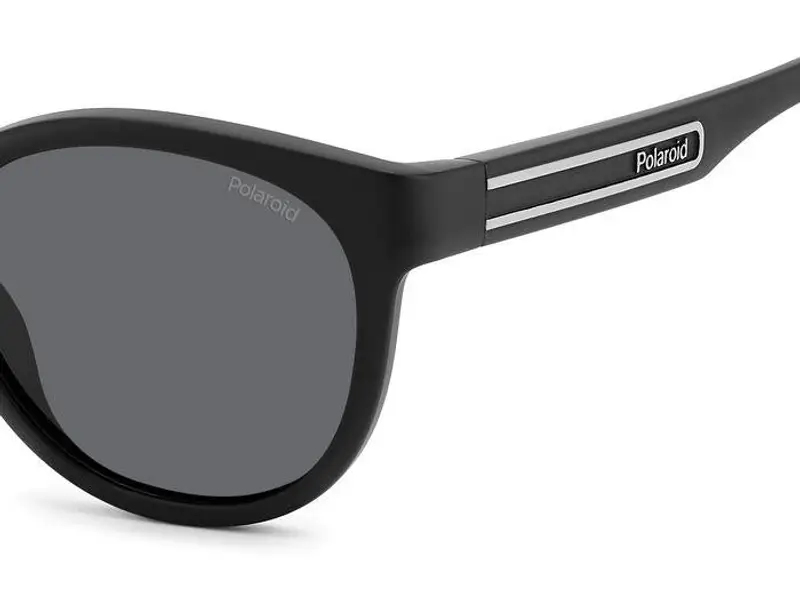 Polaroid Unisex PLD 2150/S 08A/M9 Occhiali da sole Policarbonato Nero Grigio Rotonda Polarizzata miniatura 2