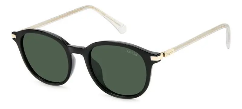 Polaroid Unisex PLD 4148/G/S/X 7ZJ/UC Occhiali da sole Plastica Nero/Verde Verde Rotonda Polarizzata