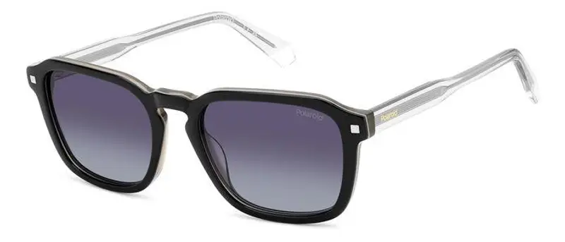 Polaroid Unisex PLD 4156/S/X 0WM/WJ Occhiali da sole Acetato Nero Grigio Squadrata Polarizzata Sfumato