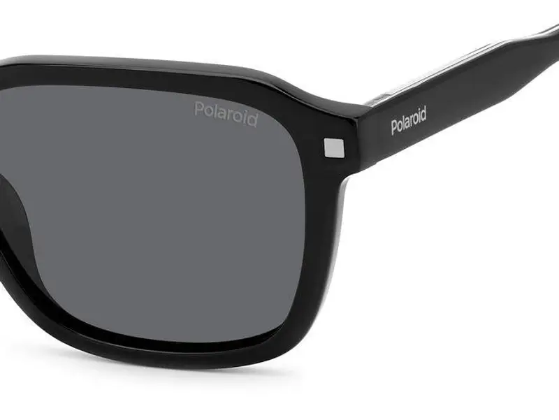 Polaroid Unisex PLD 4156/S/X 807/M9 Occhiali da sole Acetato Nero Grigio Squadrata Polarizzata miniatura 2