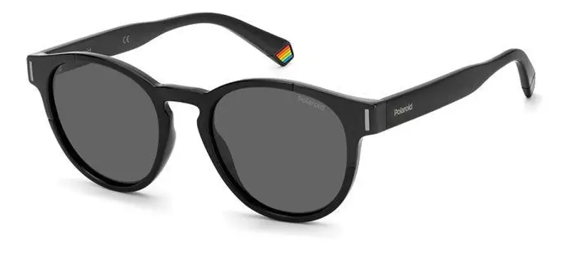 Polaroid Unisex PLD 6175/S 807/M9 Occhiali da sole Plastica Nero Grigio Rotonda