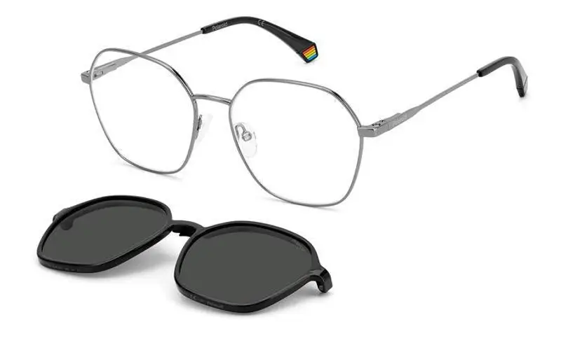 Polaroid Unisex PLD 6183/CS V81/M9 Occhiali da sole Acciaio Canna di fucile Grigio Geometrica Polarizzata