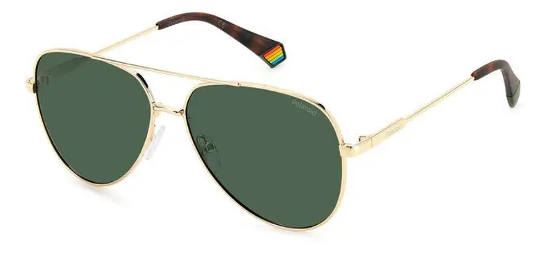 Polaroid Unisex PLD 6187/S J5G/UC Occhiali da sole Metallo Oro Verde Pilot Polarizzata