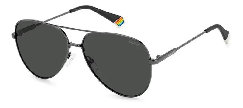 Polaroid Unisex PLD 6187/S KJ1/M9 Occhiali da sole Metallo Canna di fucile Grigio Pilot Polarizzata