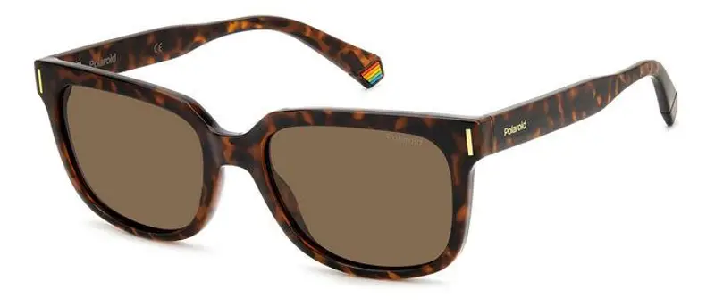 Polaroid Unisex PLD 6191/S 086/SP Occhiali da sole Plastica Havana Marrone Squadrata Polarizzata