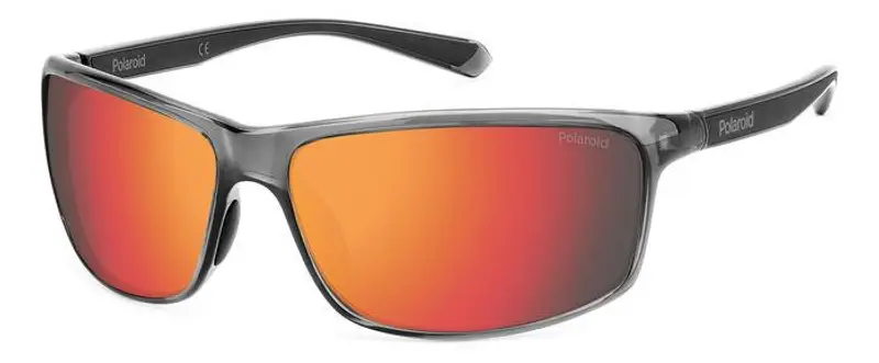 Polaroid Unisex PLD 7036/S KB7/OZ Occhiali da sole Plastica Grigio Arancione Squadrata Polarizzata Multistrato