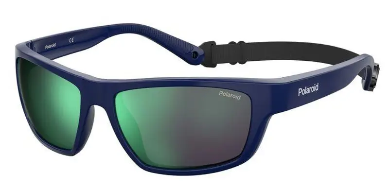 Polaroid Unisex PLD 7037/S PJP/5Z Occhiali da sole Policarbonato Blu Verde Squadrata  Multicromatico