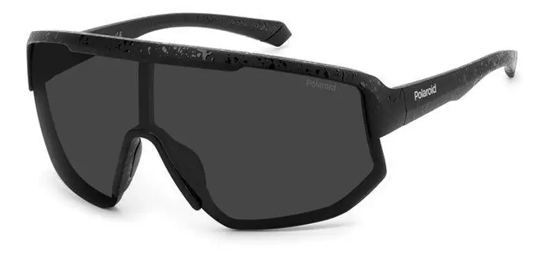 Polaroid Unisex PLD 7047/S 003/M9 Occhiali da sole Plastica Nero-opaco Grigio Maschera Polarizzata
