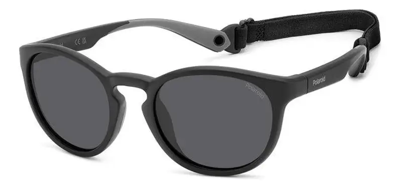 Polaroid Unisex PLD 7050/S 003/M9 Occhiali da sole Plastica Nero Grigio Rotonda Polarizzata
