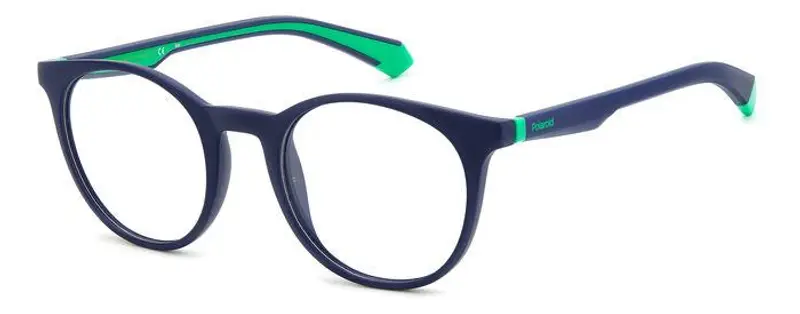 Polaroid Unisex PLD D476 80Z Montature da vista Bio Poliammide Blu / Verde  Rotonda