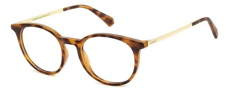 Polaroid Unisex PLD D496 086 Montature da vista Plastica Havana  Rotonda