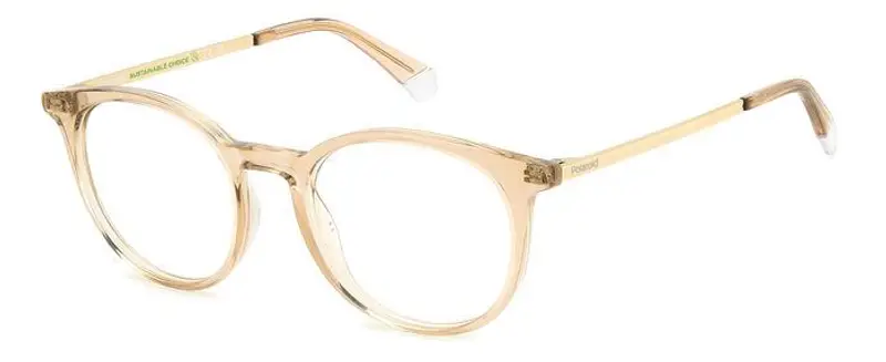 Polaroid Unisex PLD D496 10A Montature da vista Plastica Beige  Rotonda