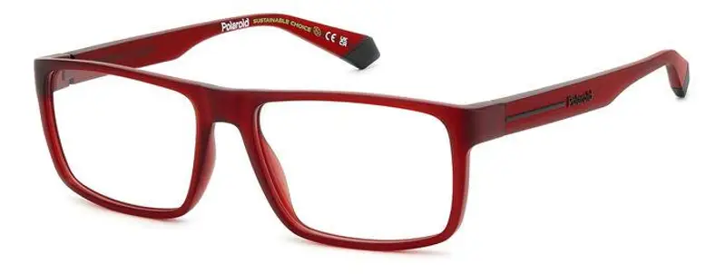 Polaroid Unisex PLD D532 0Z3 Montature da vista Bio Poliammide Rosso  Squadrata