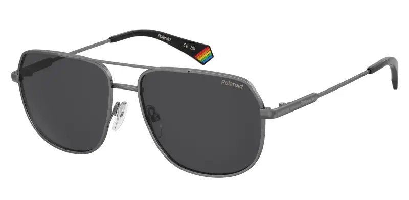 Unisex Polaroid PLD 6195/S/XN KJ1/M9 Occhiali da sole Metallo Rutenio Grigio Pilot Polarizzata