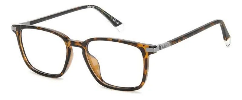 Polaroid Uomo PLD D523/G 086 Montature da vista Bio Poliammide Havana  Squadrata