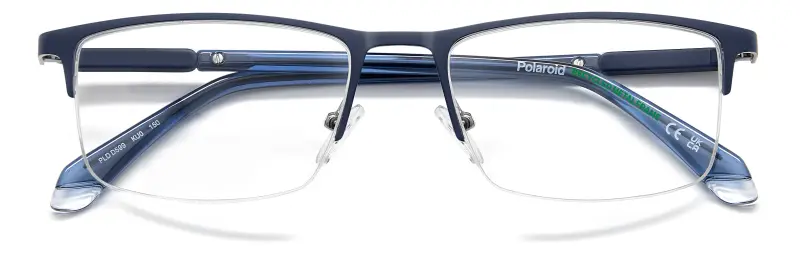 Uomo Polaroid PLD D599 KU0 Montature da vista Metallo Blu Squadrata Normale miniatura 3