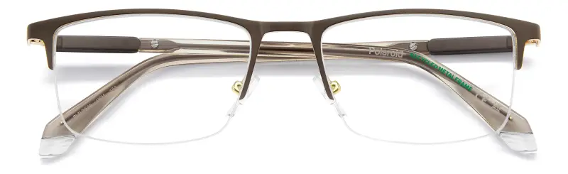 Uomo Polaroid PLD D599 UFM Montature da vista Metallo Marrone Squadrata Normale miniatura 3