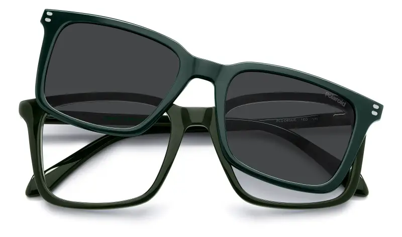 Uomo Polaroid PLD D604/C 1ED/M9 Montature da vista Acetato Verde Grigio Squadrata Polarizzata miniatura 3