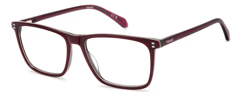 Uomo Polaroid PLD D610 LHF Montature da vista Acetato Bordeaux Squadrata Normale