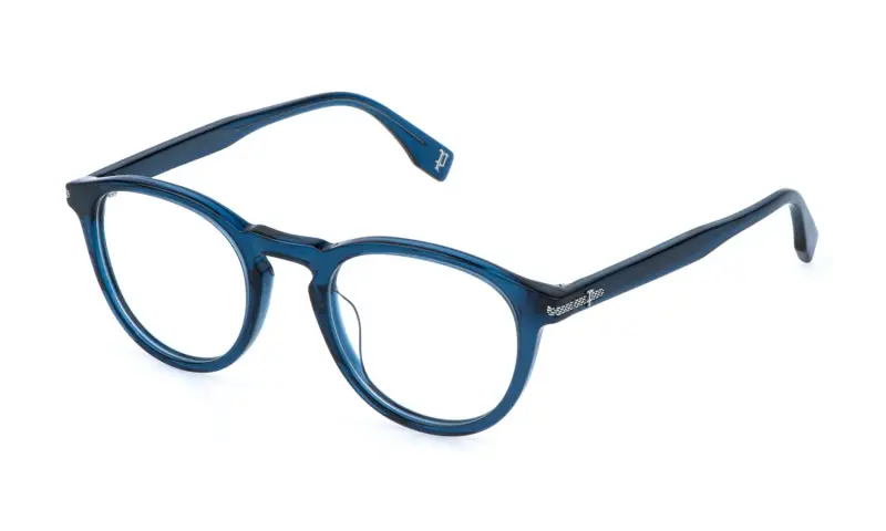 Police Montature da vista Uomo VPLR63 GRIND 5 in acetato blu pantos