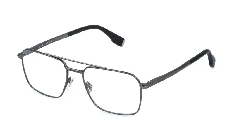 Police Montature da vista Uomo VPLR67 ELITE 1 613 Metallo Grigio