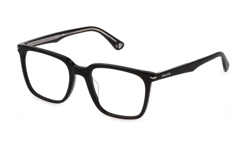 Police Uomo VPLG73 CHAMP 2 0700 Montature da vista Acetato Nero  Squadrata