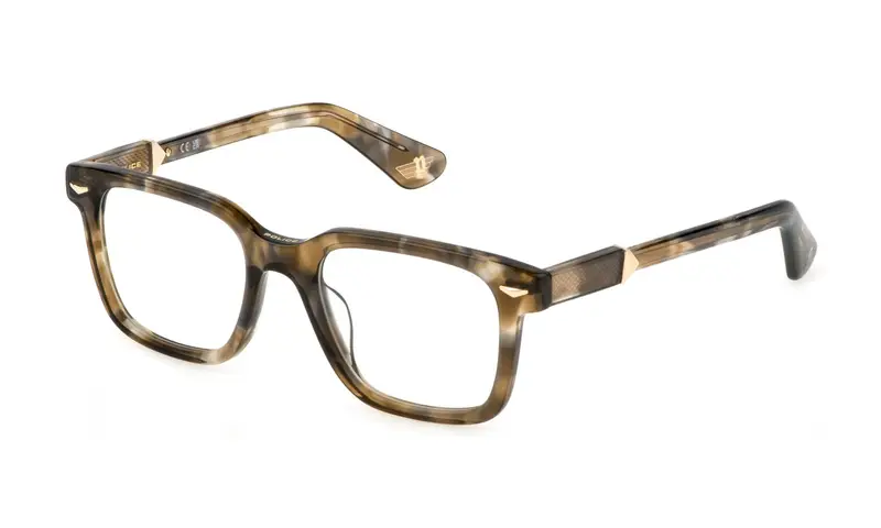 Police Uomo VPLG80 MONUMENT 2  0KHA Montature da vista Acetato Havana  Squadrata