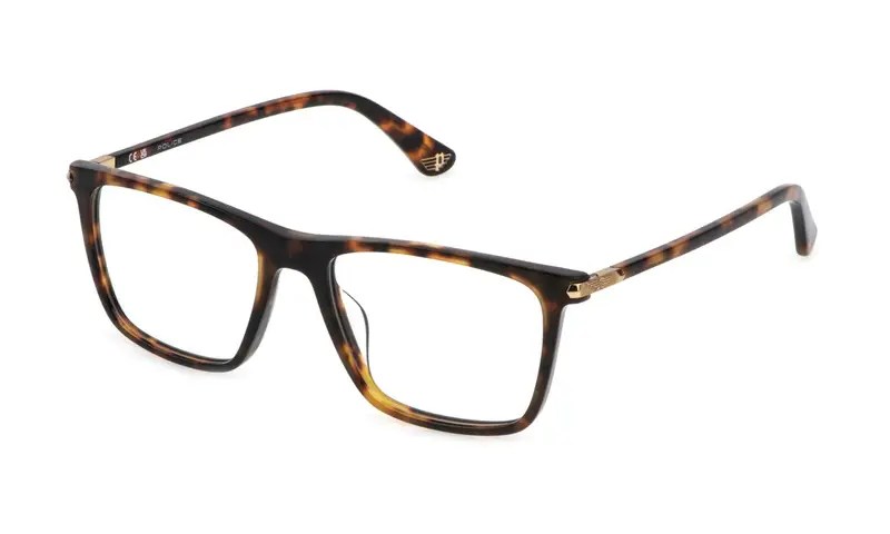 Police Uomo VPLP12 ROADIE 6  0C10 Montature da vista Acetato Havana  Squadrata