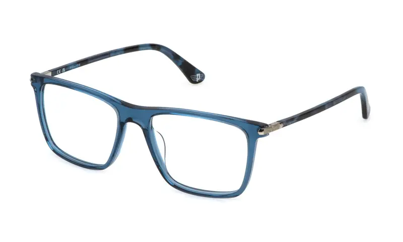 Police Uomo VPLP12 ROADIE 6  0T31 Montature da vista Acetato Blu  Squadrata