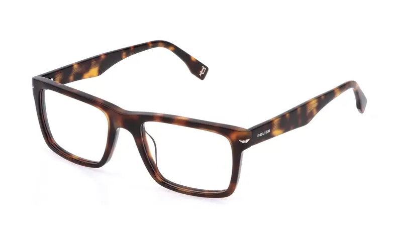 Police Uomo VPLQ64 CHAMP 11  09JC Montature da vista Acetato Havana  Squadrata