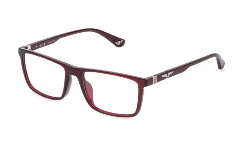 Uomo VPLQ66 0768 Montature da vista Iniettato Rosso Squadrata
