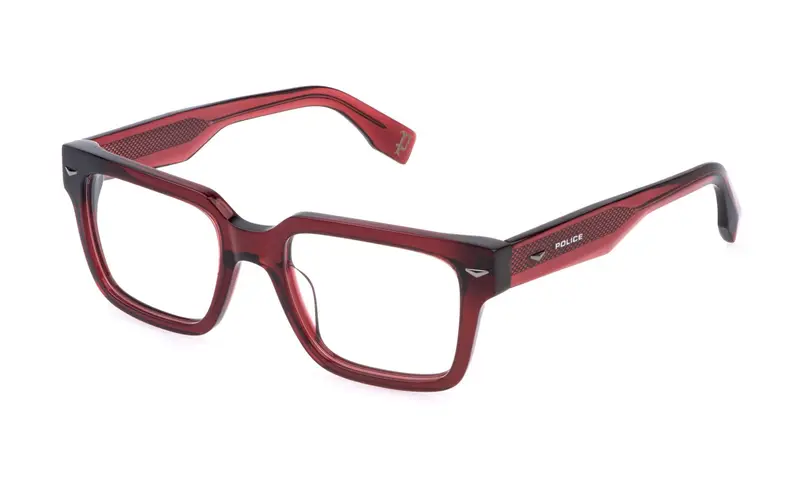 Police Uomo VPLQ73E SUPERNOVA 4  0V64 Montature da vista Acetato Rosso  Squadrata