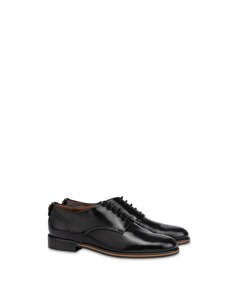 Allacciata Ascot in Agnello Pull Up NERO, Pollini miniatura 2