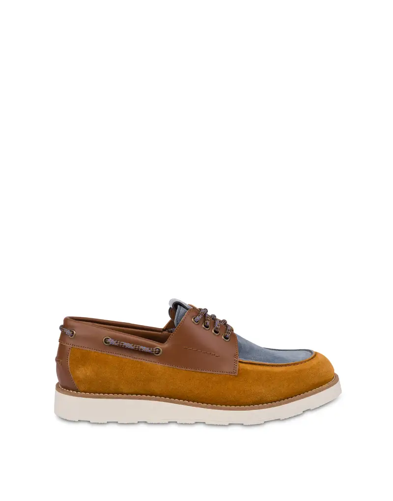 Boat Riviera Shoes in Crosta CUOIO/AZZURRO, Pollini Grigio