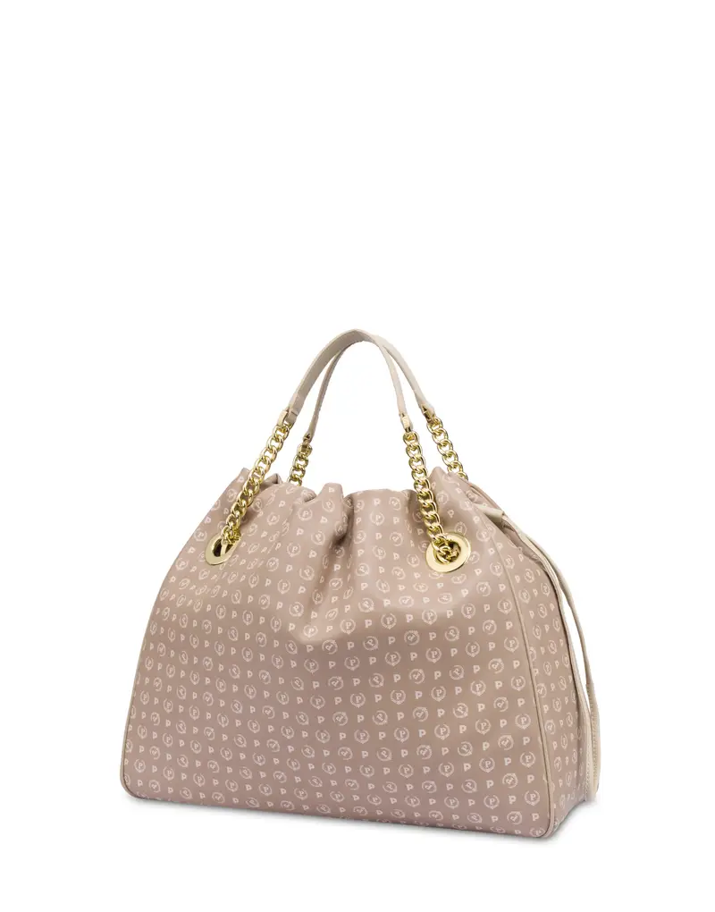 Borsa a secchiello in PVC Heritage Soft Touch BEIGE/AVORIO, Pollini Bianco miniatura 2
