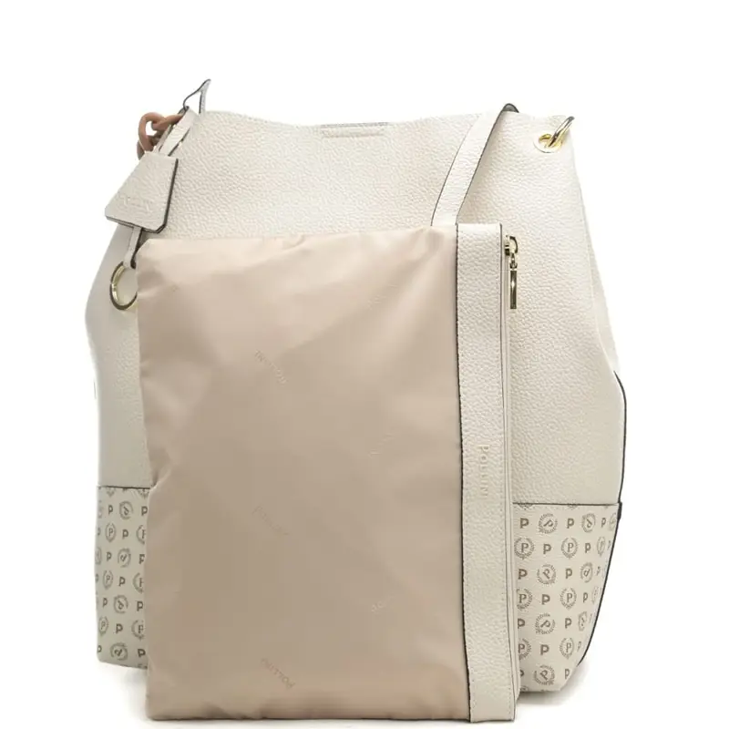 borsa a spalla da donna con manico in maxi catena bicolor avorio miniatura 3