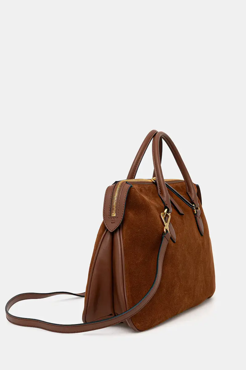 borsa in pelle scamosciata colore marrone PC4406PP0N QD1 miniatura 2