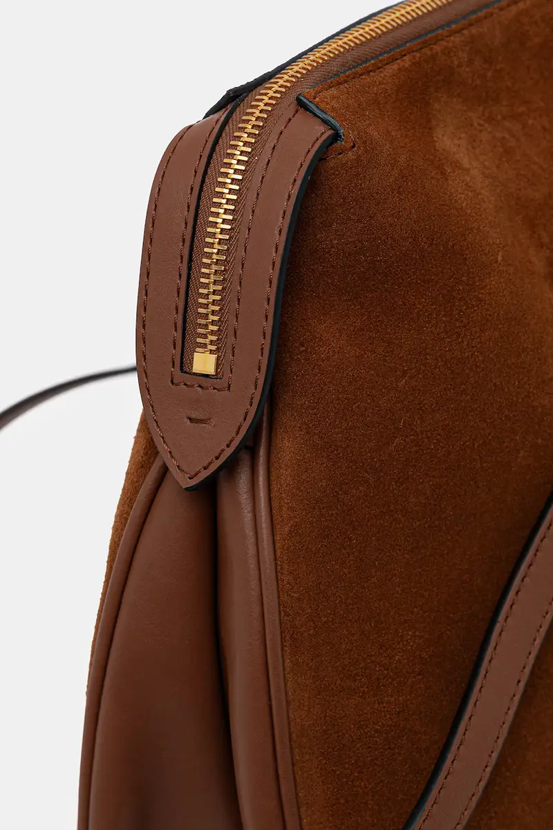 borsa in pelle scamosciata colore marrone PC4406PP0N QD1 miniatura 3