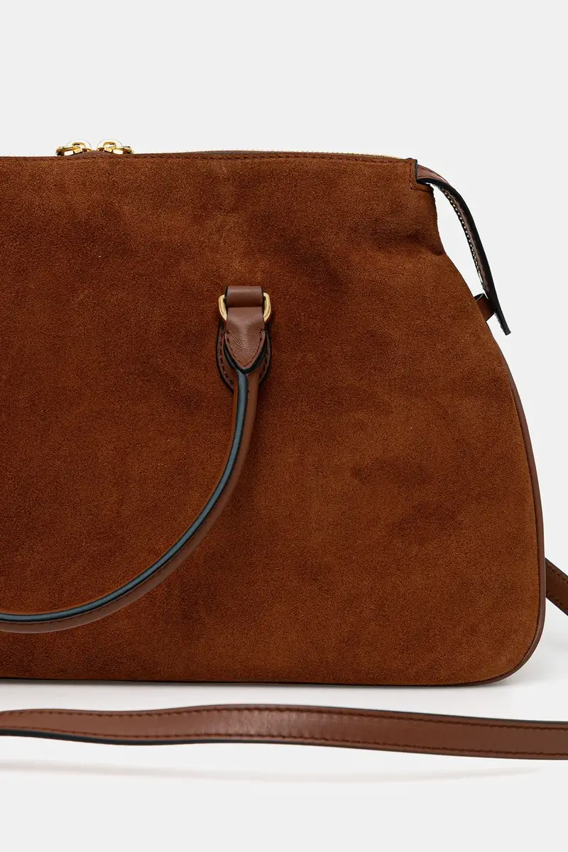 borsa in pelle scamosciata colore marrone PC4406PP0N QD1 miniatura 4