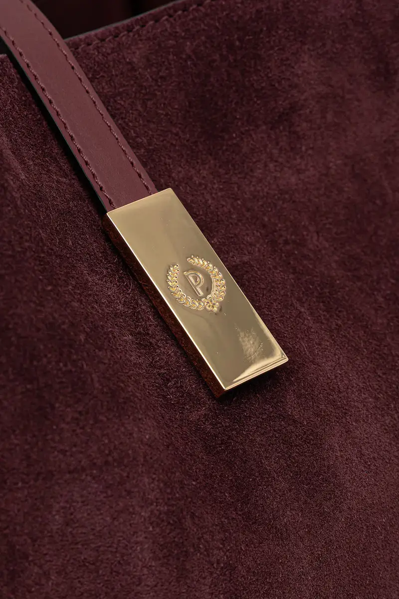 borsa in pelle scamosciata Granata miniatura 4