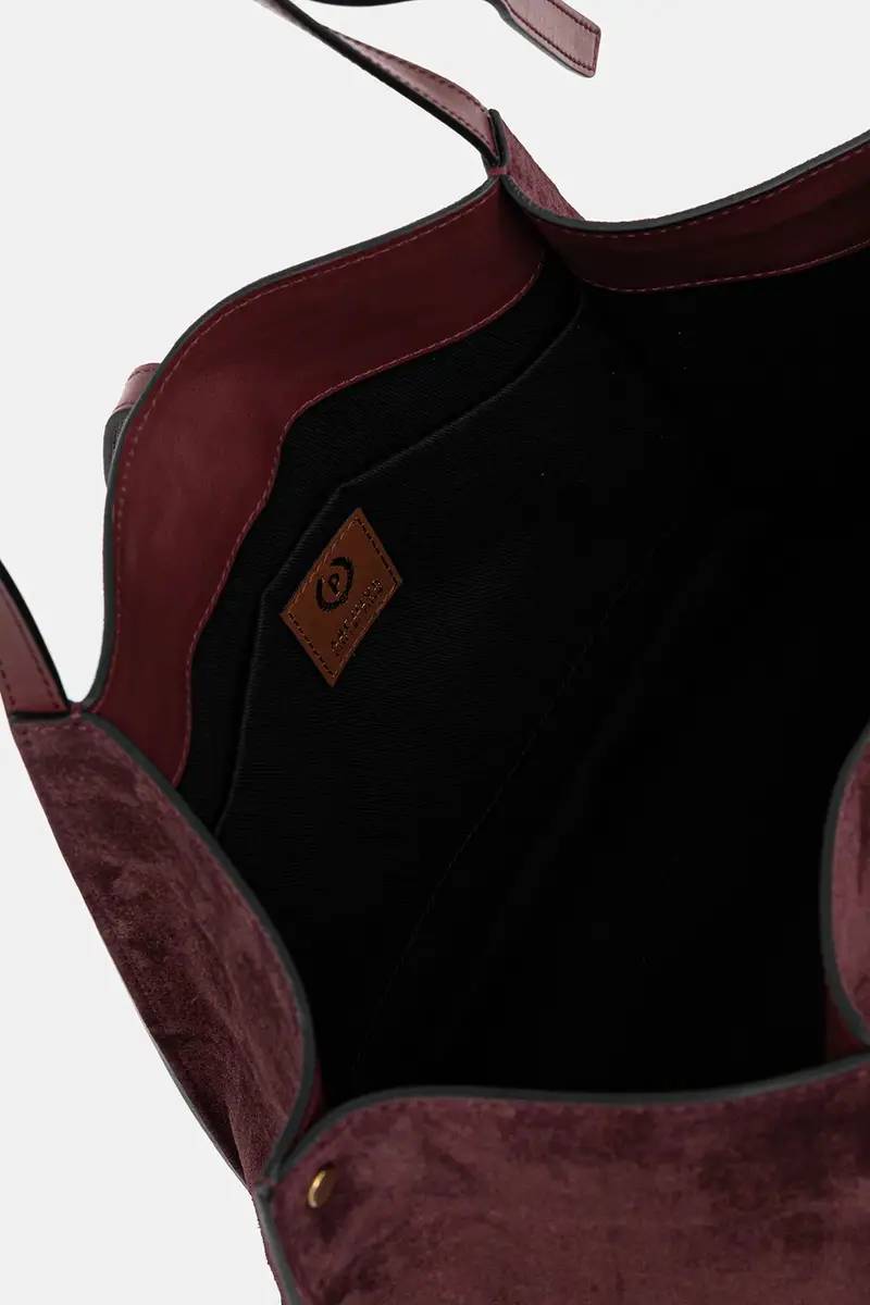 borsa in pelle scamosciata Granata miniatura 5