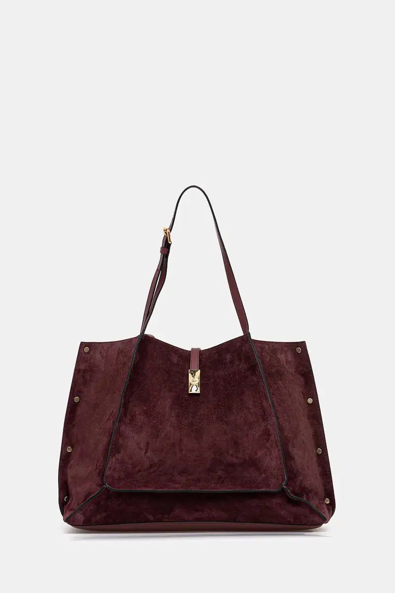 borsa in pelle scamosciata Granata