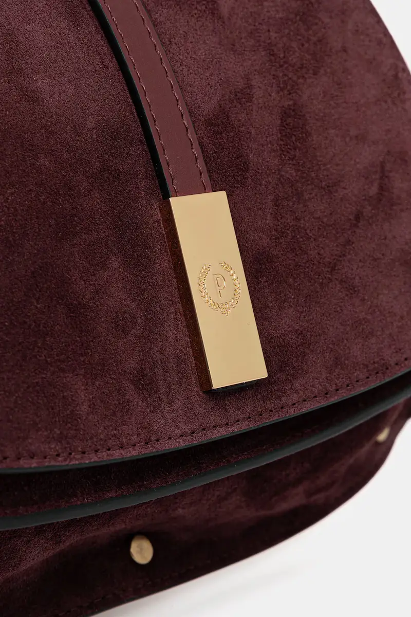 borsa in pelle scamosciata Granata miniatura 4