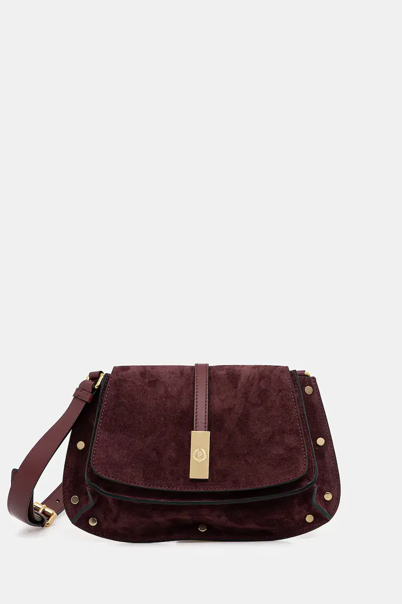 borsa in pelle scamosciata Granata