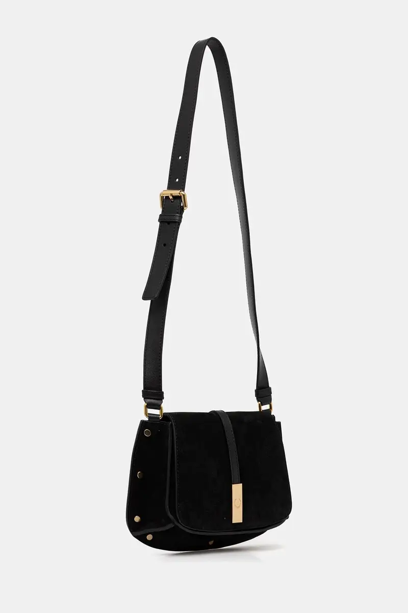 borsa in pelle scamosciata Nero miniatura 2