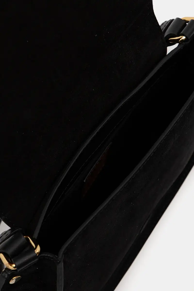 borsa in pelle scamosciata Nero miniatura 5