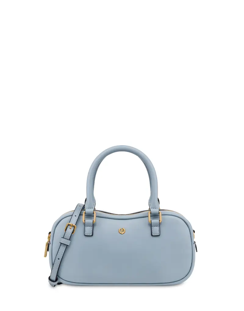 Bowling Bag Bon Bon in Soft Pu CIELO, Pollini Blu