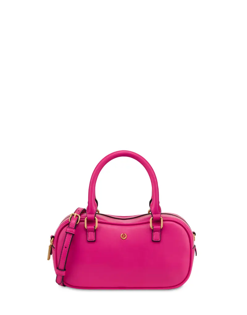 Bowling Bag Bon Bon in Soft Pu FUXIA, Pollini Marrone