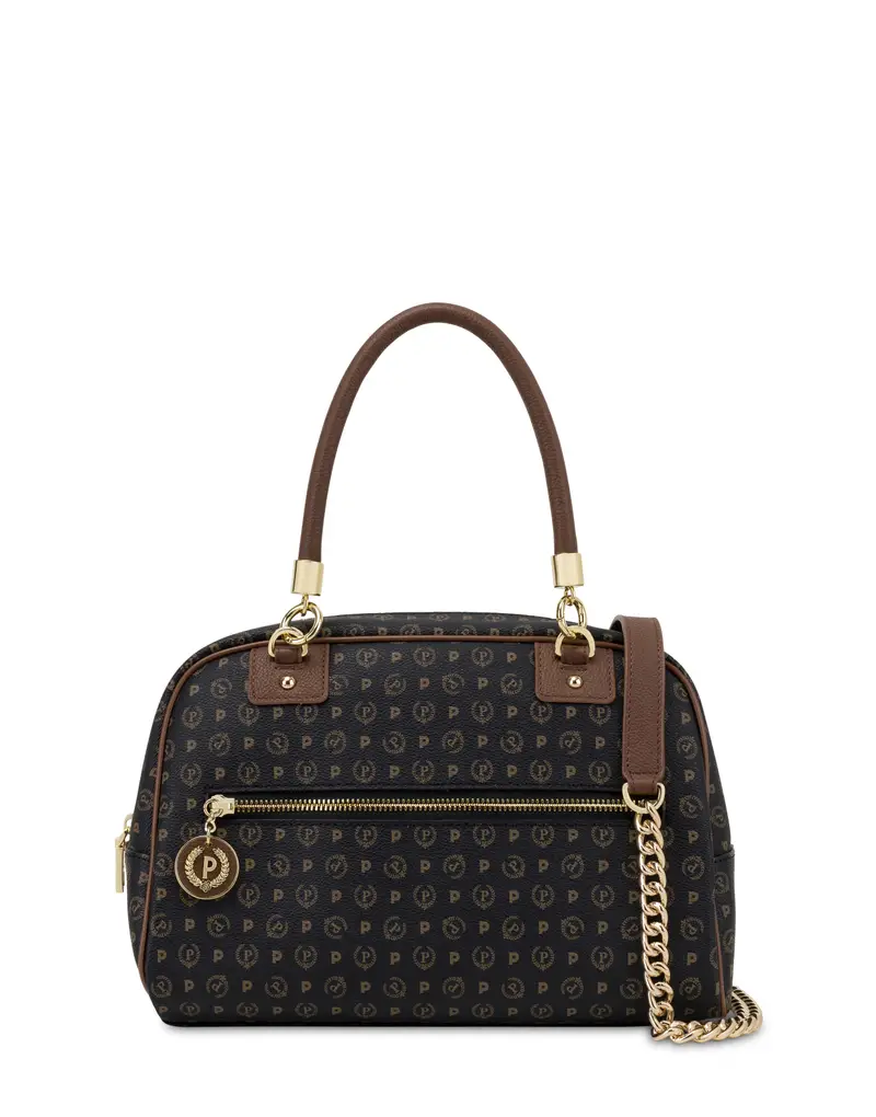 Bowling bag Heritage Logo Classic NERO/MARRONE, Pollini