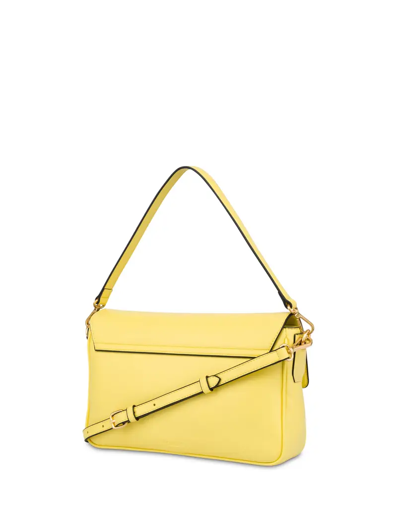 Candy Bag in canvas faux leather GIALLO, Pollini Blu miniatura 2